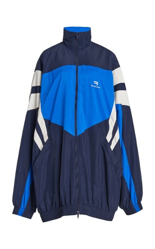 Sporty B Nylon Track Jacket In Blue